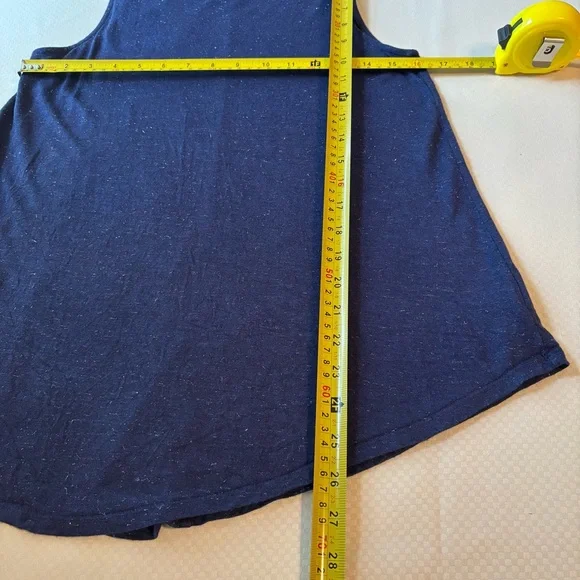 3 Old Navy, Navy/Cream/Grey Relaxed Swing Womens Tank Tops With Sparkle Fabric - Picture 8 of 9